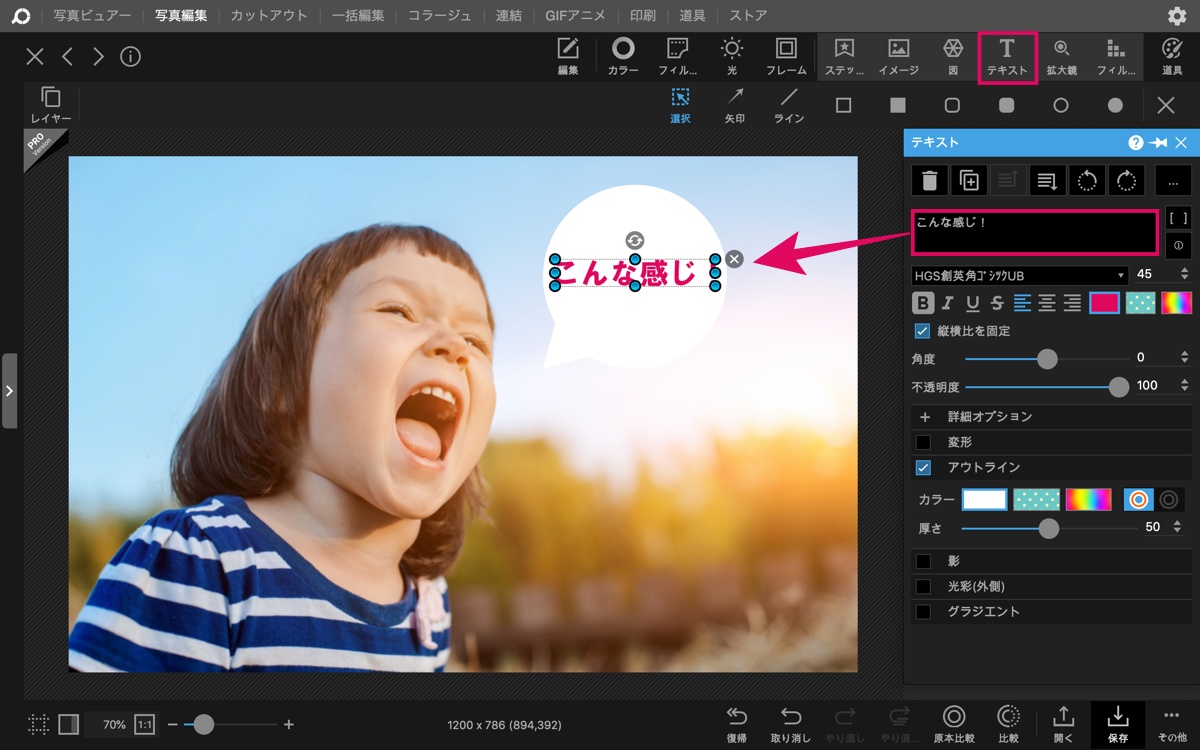 Photoscape Xで画像内に 吹き出し を入れる方法